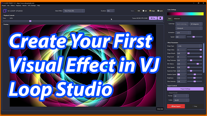Creating first effect in VJ Loop Studio