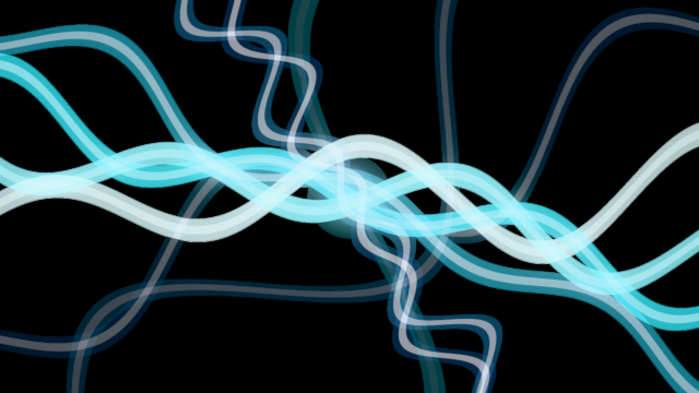 Neon Ribbon Choreography — Particles & Kinetic