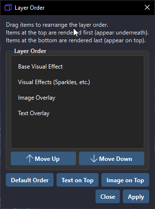 Layer Order Window